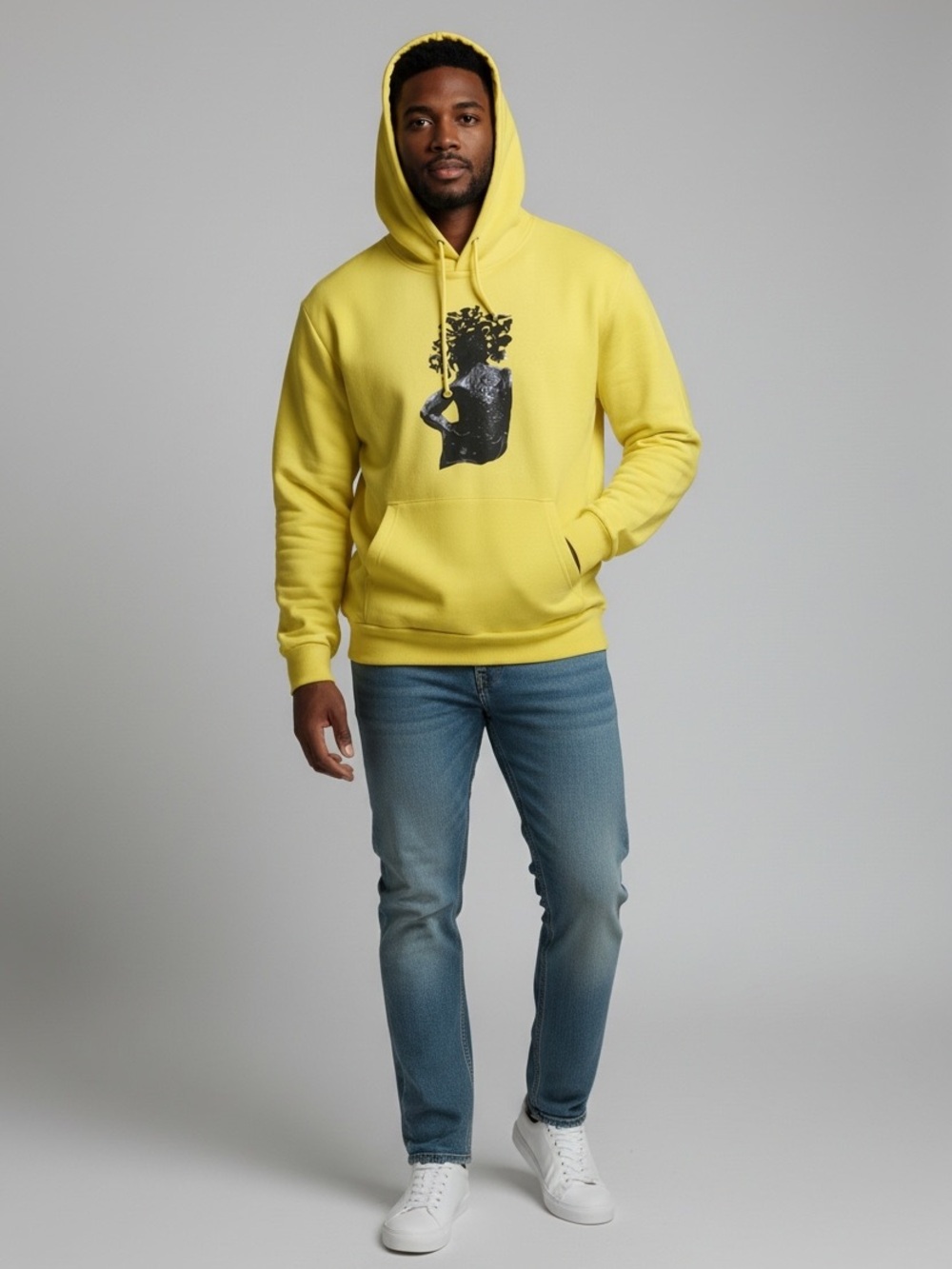 denim Tears Men's Yellow Graphic Pullover Hoodie
